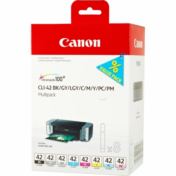 Original Canon CLI-42 Multipack (8 Patronen)