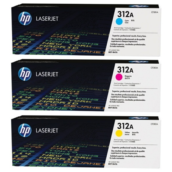 HP 312A cyan magenta yellow